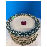 Apple design stoneware set 12 plates