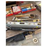 Level, hand saw, snow scraper, all thread