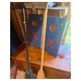 Virginia Tech corn hole board set, boat oars
