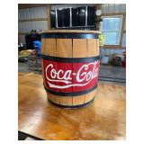 Coca Cola ice barrel nightstand