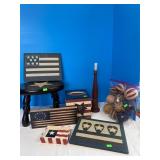 Americana decor, (leg on stool wobbly)