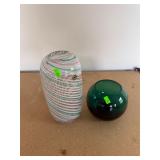 (2) Colored Vases (Tallest 10')