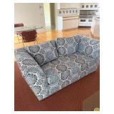Blue & White Love Seat 72' X 36' X 39'