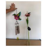 Hummingbird Bird Chime; Solar Flower