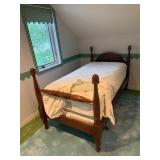 Chlore Walnut Twin Bed and Mattress Set