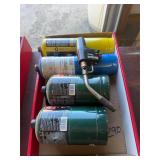 4 Gas Containers, 2 Full, with Torch