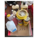 Cleaner, Polish, Minwax Stain, partial contents