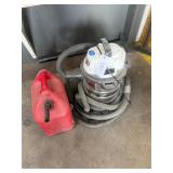Hart Shop Vacuum & 5 Gallon Gas Container