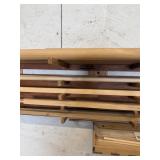 wooden Dowell Rod assortment to Include Wall Rack