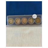 5 Barber Quarters, Average Circulated, in plastic