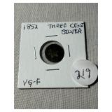 Three-cent Silver Coin. VG-F