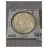 1887 Morgan Silver Dollar MS63