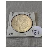 1881-O Morgan Silver Dollar. XF.