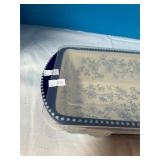 Loaf Pan w/lid 'Temptations' Blue Floral Lace