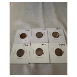 (6) Indian Cents (1902-1907)
