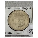 1883-O Morgan Silver Dollar MS62
