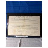 Framed Land Grant signed: Abe Lincoln & Stoddard