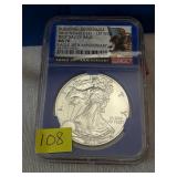 2016 W Silver Eagle $1 '30th Anniversary Set' MS70