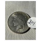 1924 Peace Dollar. XF