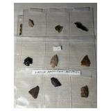 Sheet of Indian Arrowheads