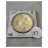 1887 Morgan Silver Dollar. MS.