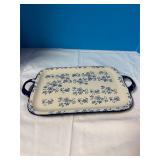 Large Serving Plate 'Temptations' Blue Floral Lace