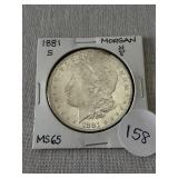 1881-S Morgan Silver Dollar MS65 HIGH GRADE