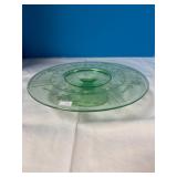 Green Depression Cake Stand