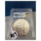 2017 W PCGS SP70 Burnished Silver Eagle,1st Strike