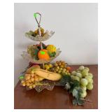Three-Tier Glass Server & Fruit Lot