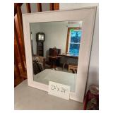 White Framed Wall Mirror 23" x 28"