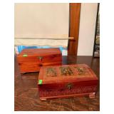 Two Vintage Cedar Keepsake Boxes