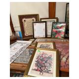Assorted Framed Prints and Decor Lot