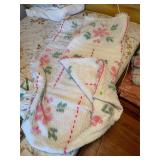 Vintage Floral Chenille Bedspread