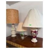 Vintage Lamp Trio: Ceramic and Floral