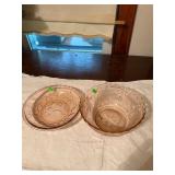 Vintage Pink Depression Glass Bowl &