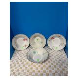 Set of 4 Floral Bowls, Made in Korea
