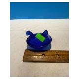Vintage Cobalt Blue Glass Hen on Nest