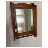 Vintage Wall-Mount Wooden Mirror Cabinet