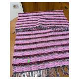 Woven Pink and Burgundy Textile Runner