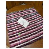 Woven Pink and Burgundy Striped Rug