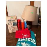 Vintage Kitchenware, Lamp, and T-Shirts