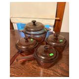 Vintage Corning Visions Amber Cookware