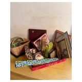 Vintage Clock, Dï¿½cor, and Bible Lot