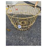 Vintage Yellow Wire Gathering Basket