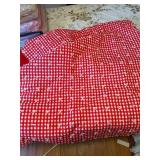 Vintage Red Gingham Tufted Quilt