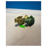 Set of Two Speckled Paper Mache Birds