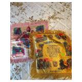 2 Vintage Souvenir Satin Pillow Covers