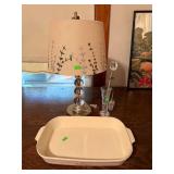 Pfaltzgraff Bakeware, Lamp, and Vase