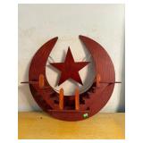Wood Crescent Moon & Star Wall Shelf